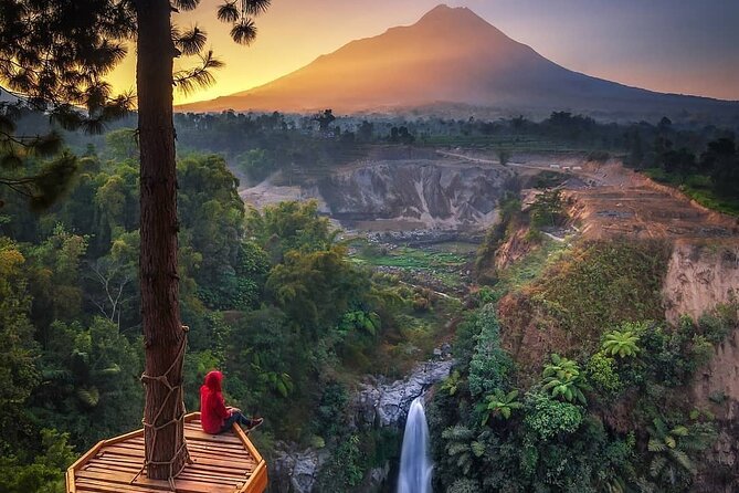 Selogriyo Temple and Trekking Java Rice Terraces, hidden waterfall -Nature Java - Rice-terrace trekking through farm plots and coffee with a view